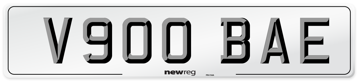 V900 BAE Number Plate from New Reg